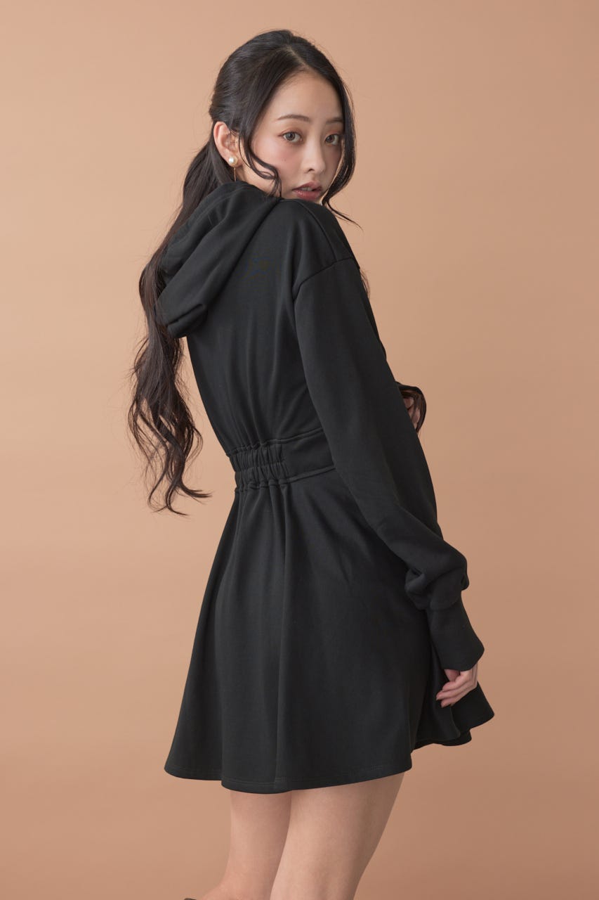フーディーミニカットワンピース BLK M