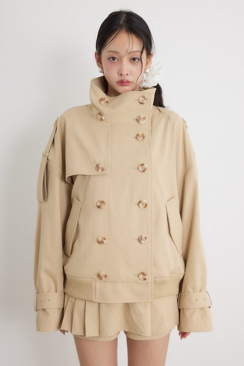 トレンチ風2WAYバルーンブルゾン BEG S