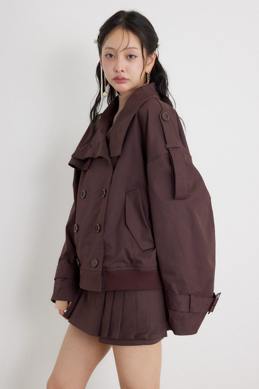 【乃木坂46 金川紗耶さん着用】トレンチ風2WAYバルーンブルゾン BRN S
