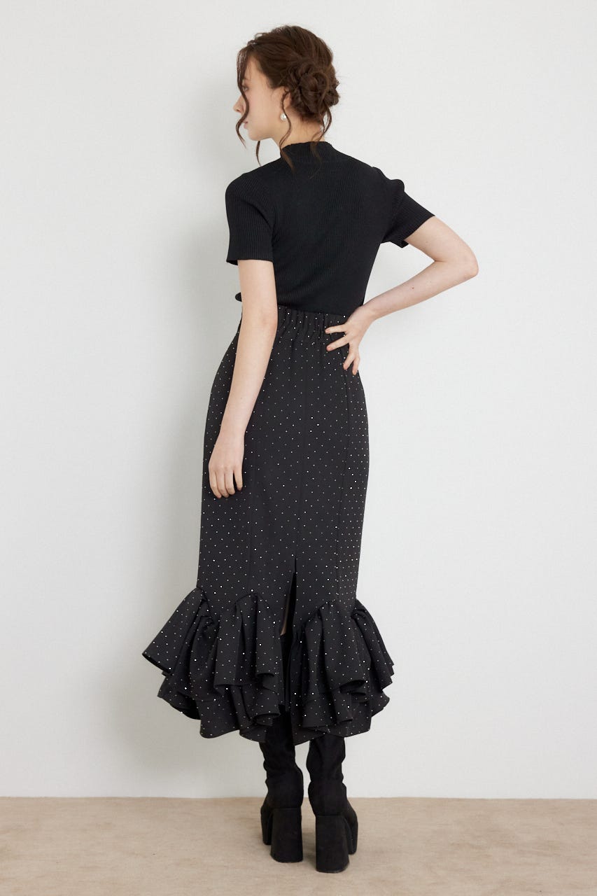 ラッフルマーメイドスカート BLK M