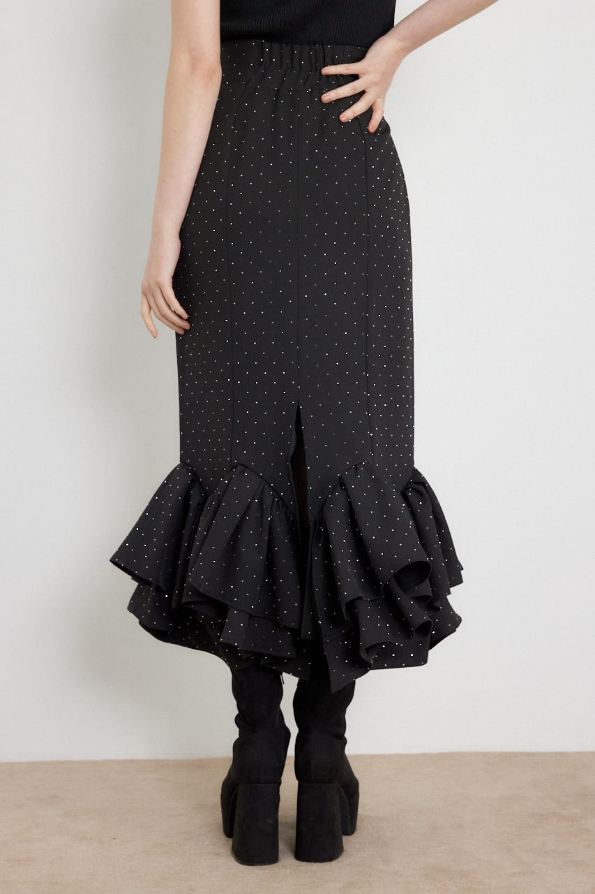 ラッフルマーメイドスカート BLK M