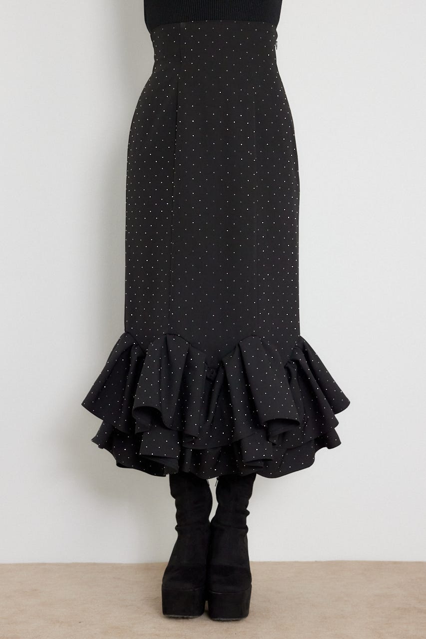 ラッフルマーメイドスカート BLK M