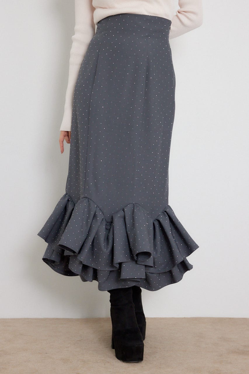 ラッフルマーメイドスカート GRY M