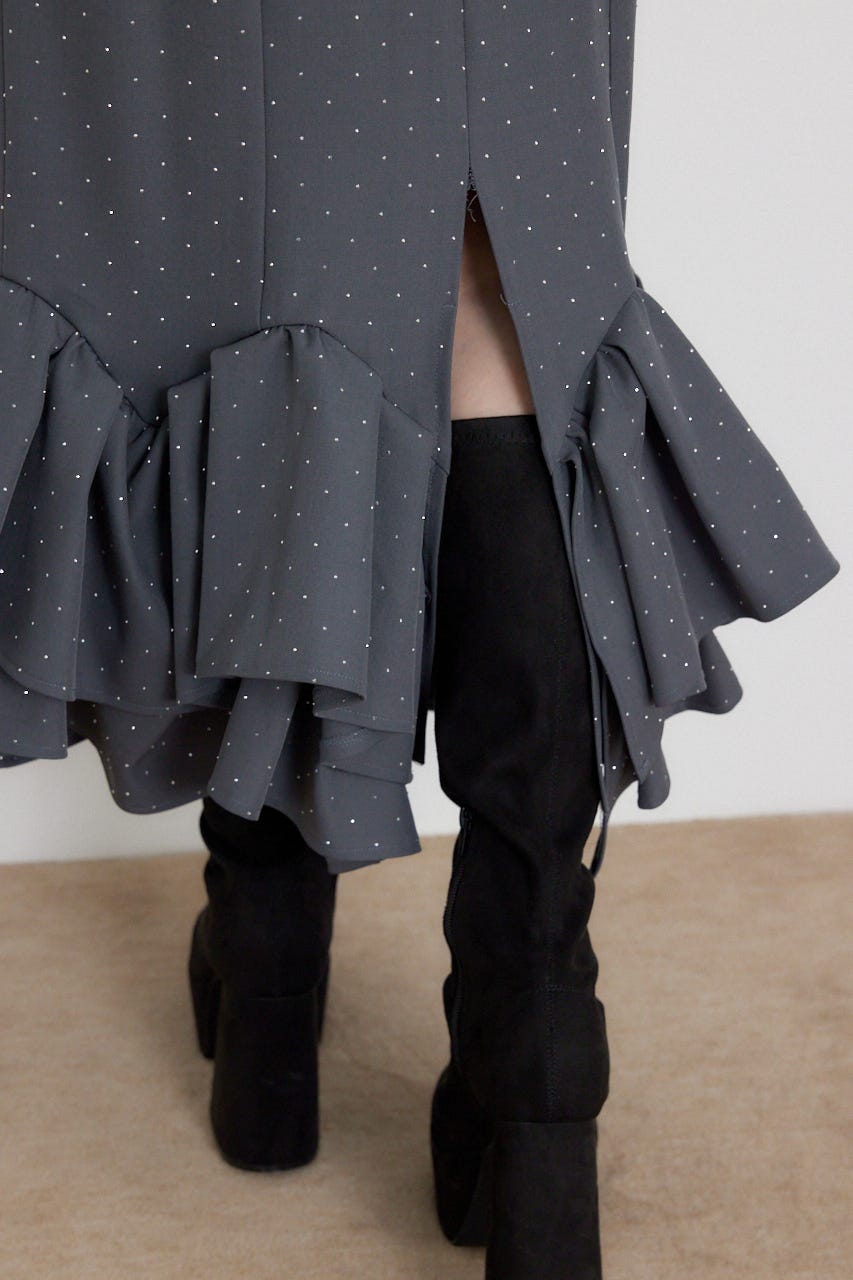ラッフルマーメイドスカート GRY M