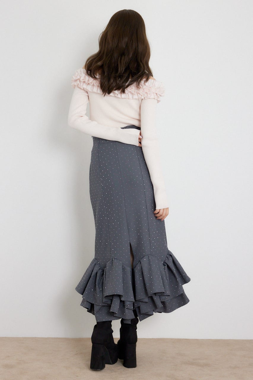 ラッフルマーメイドスカート GRY M