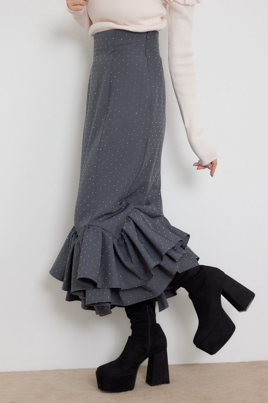 ラッフルマーメイドスカート GRY M
