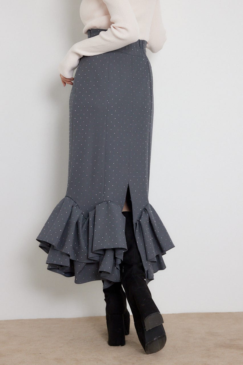 ラッフルマーメイドスカート GRY M