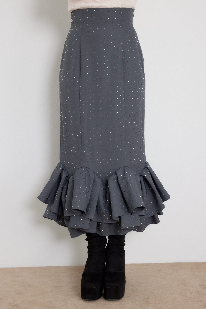 ラッフルマーメイドスカート GRY M