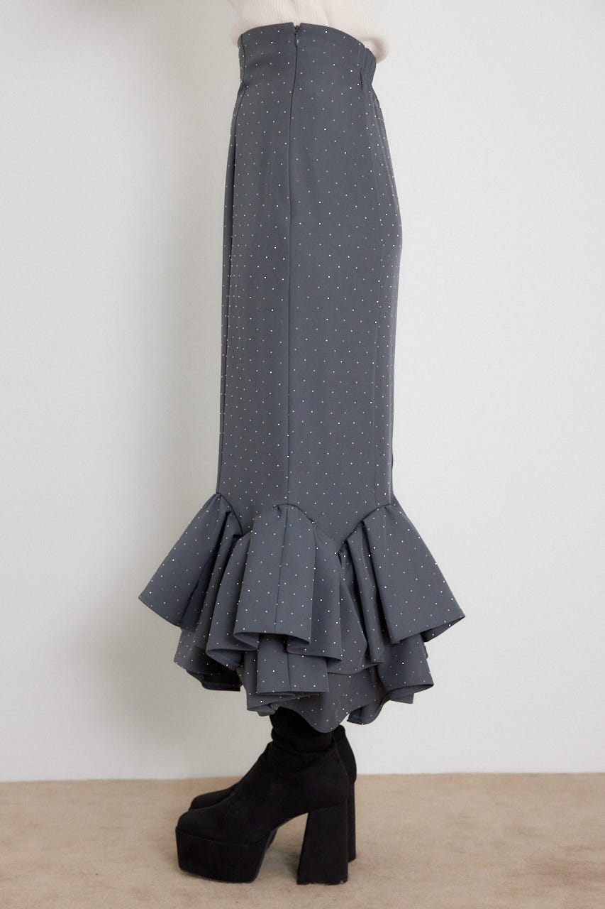 ラッフルマーメイドスカート GRY M