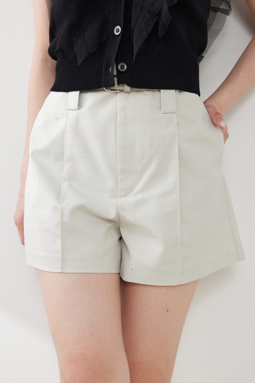 ベルト付きピンタックショートパンツ IVOY S
