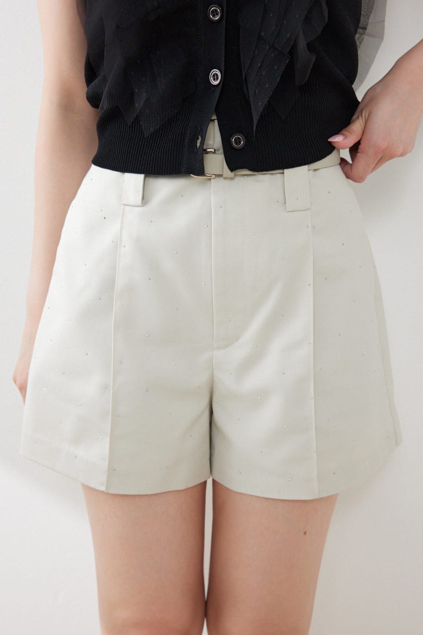 ベルト付きピンタックショートパンツ IVOY S
