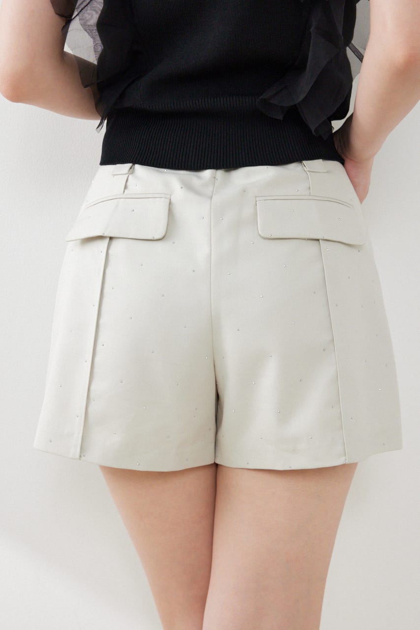 ベルト付きピンタックショートパンツ IVOY S