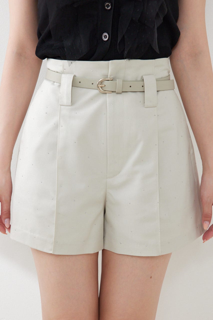 ベルト付きピンタックショートパンツ IVOY S