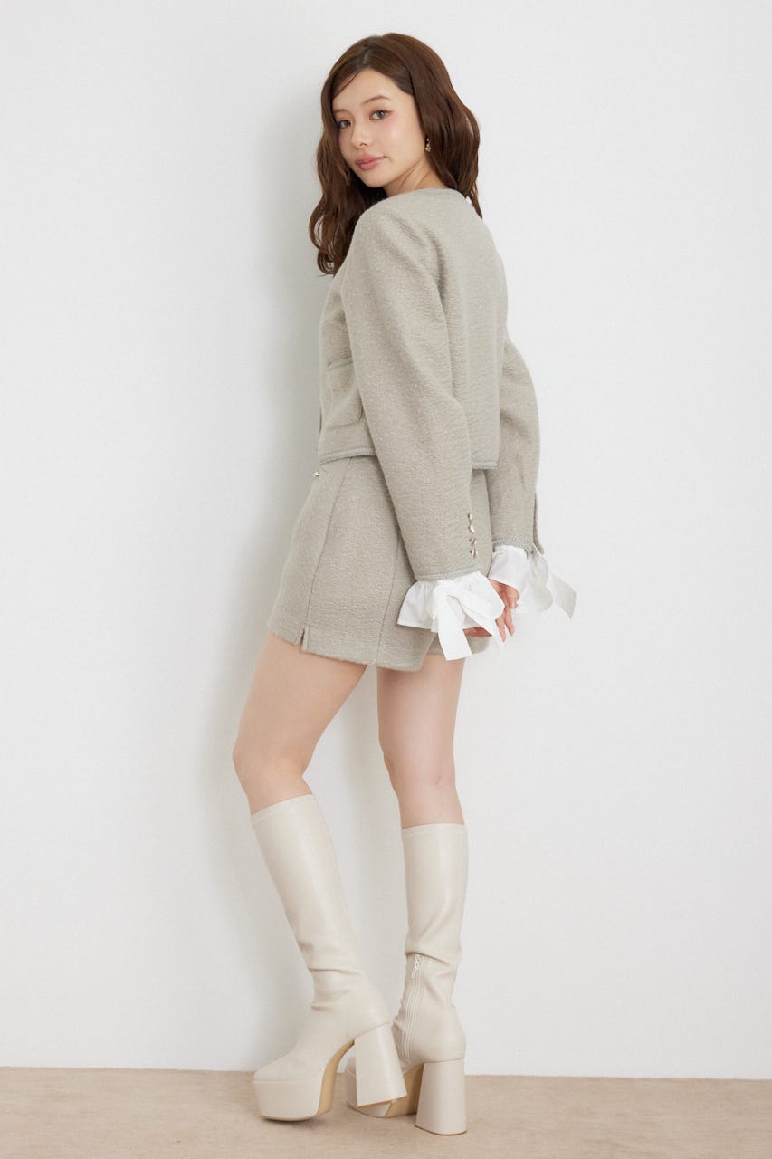 ハイウエストスリットショートパンツ BEG XS