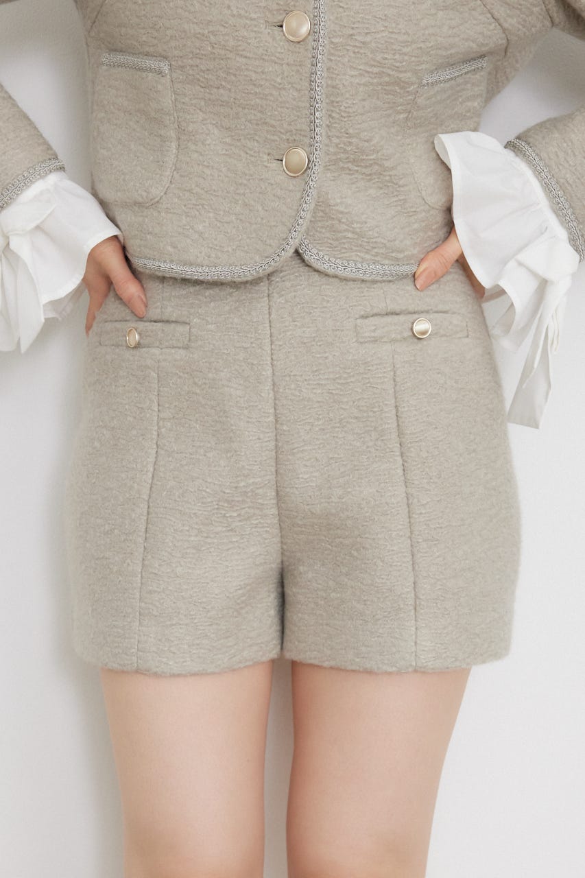 ハイウエストスリットショートパンツ BEG XS