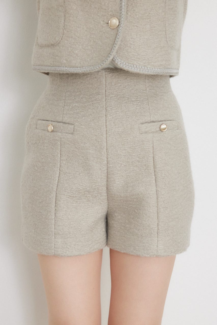 ハイウエストスリットショートパンツ BEG XS