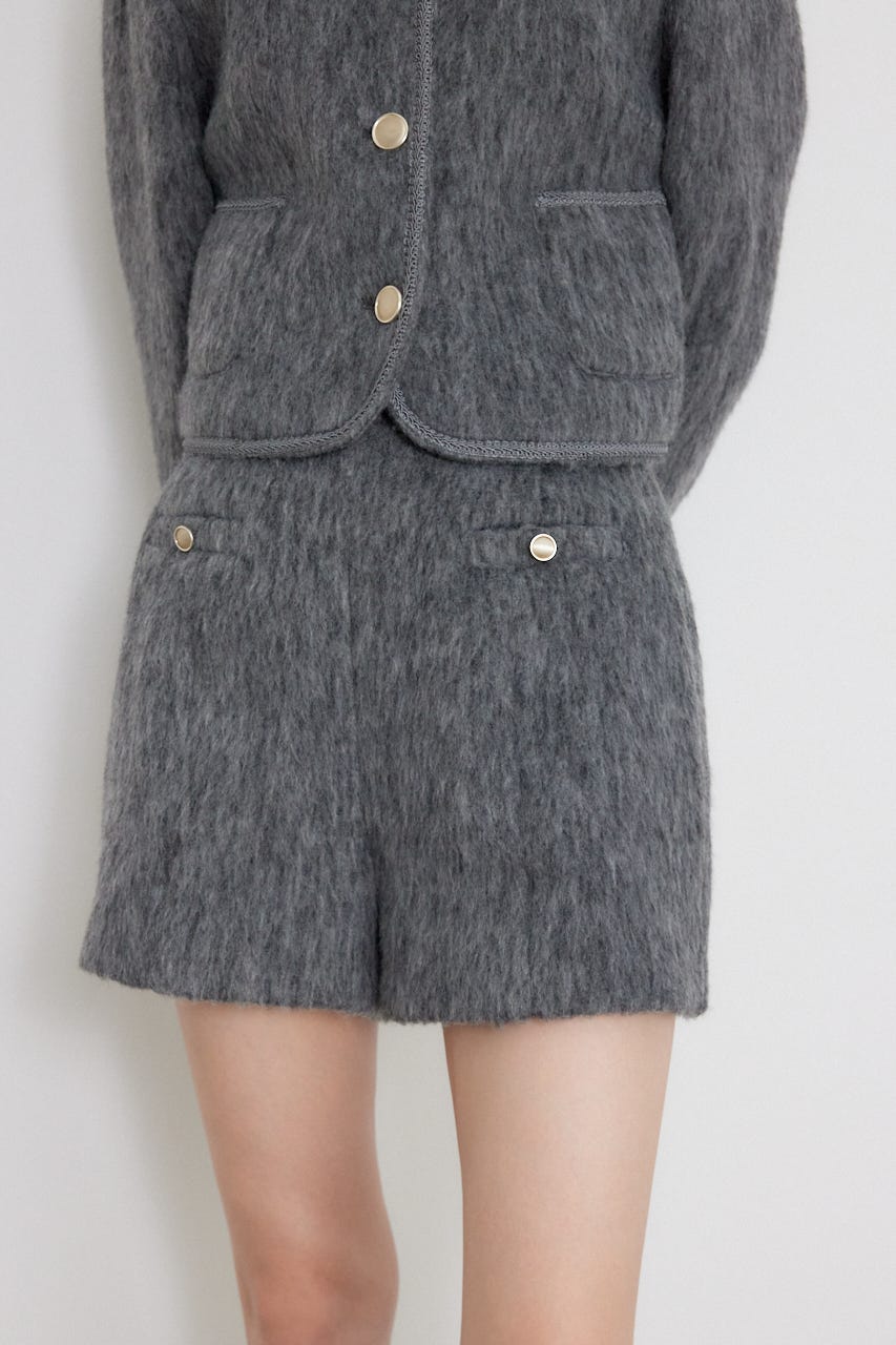ハイウエストスリットショートパンツ GRY M