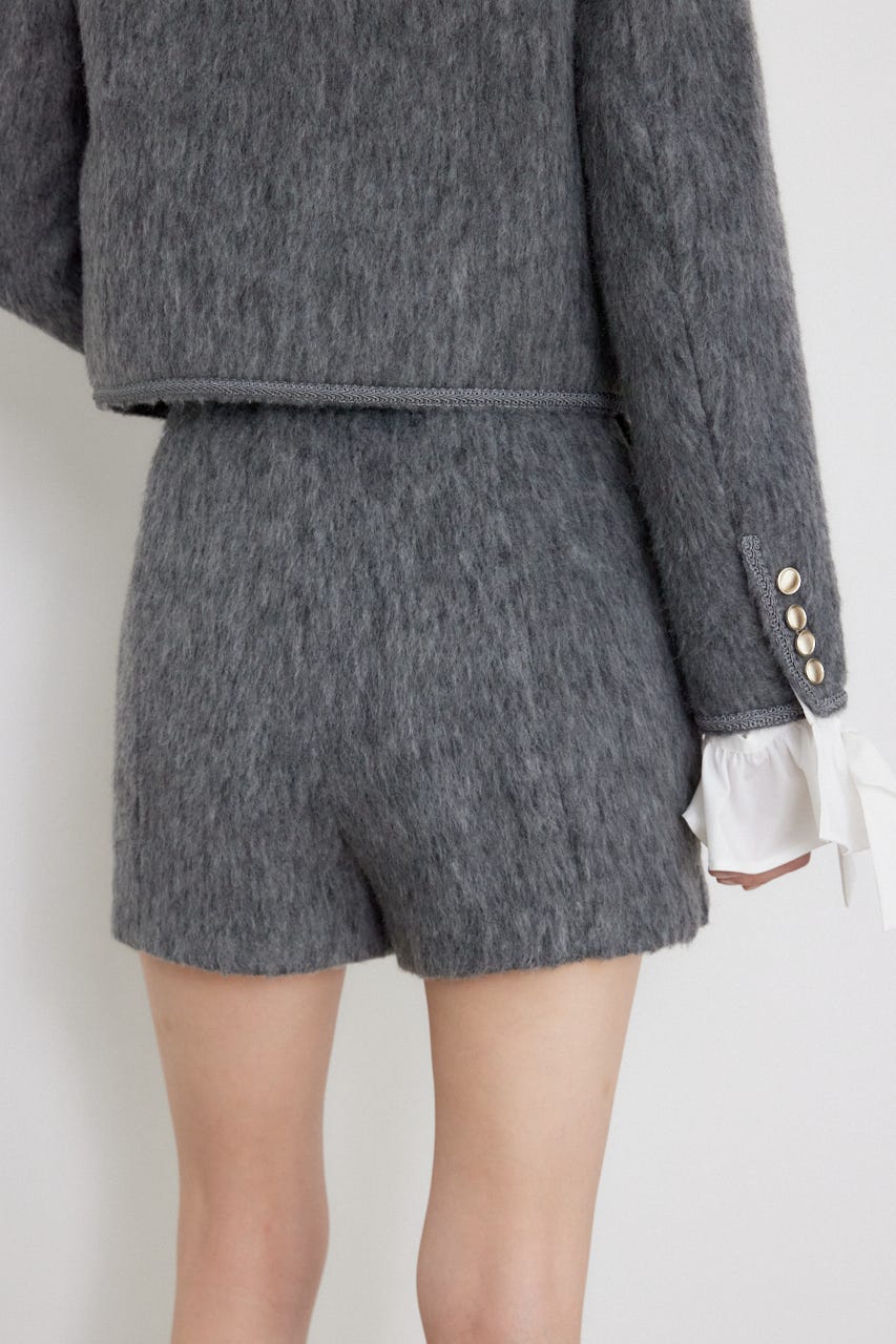 ハイウエストスリットショートパンツ GRY M
