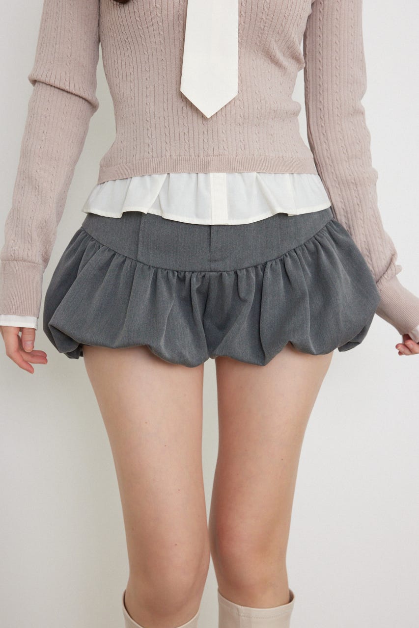 バルーンミニショートパンツ GRY XS