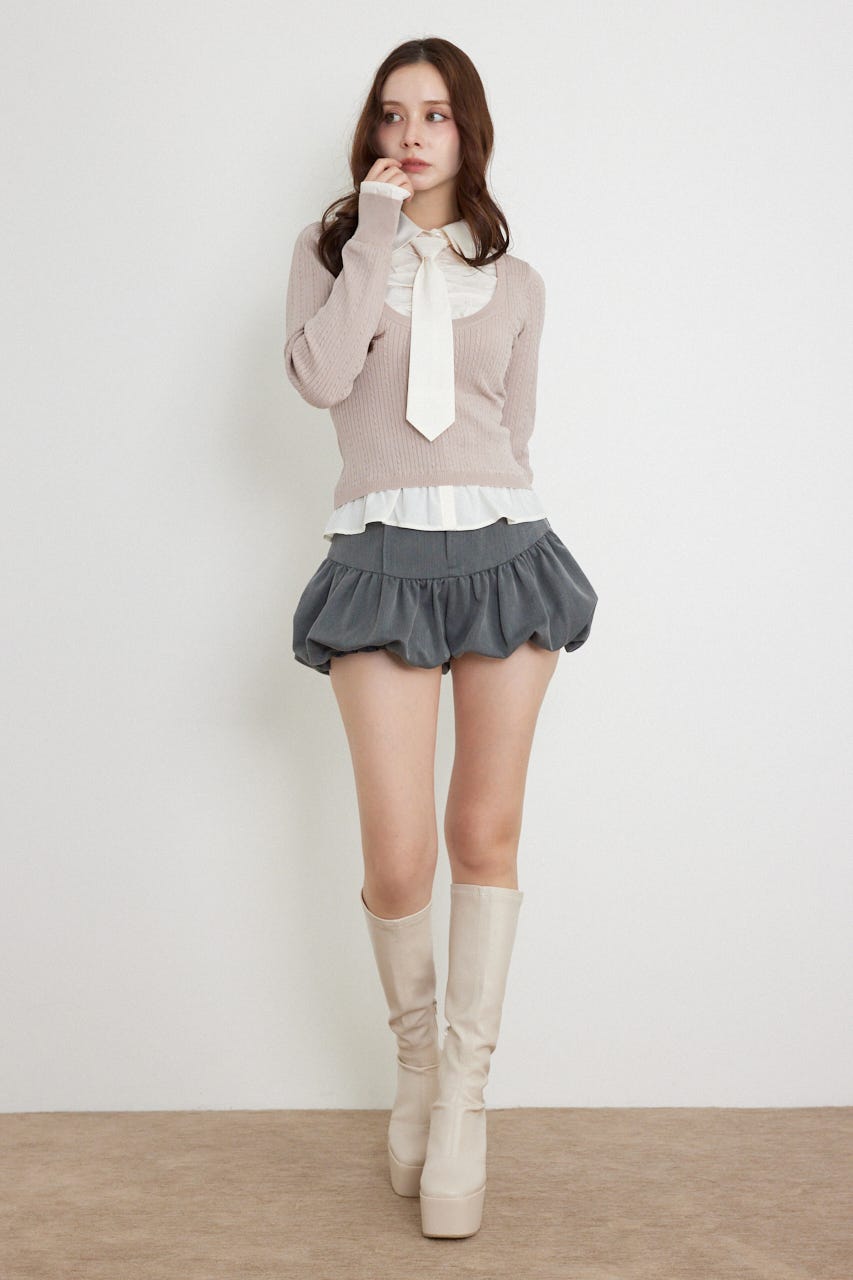 バルーンミニショートパンツ GRY XS