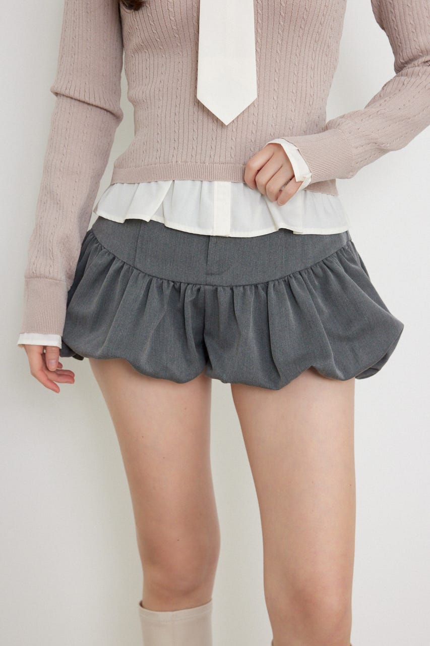バルーンミニショートパンツ GRY XS