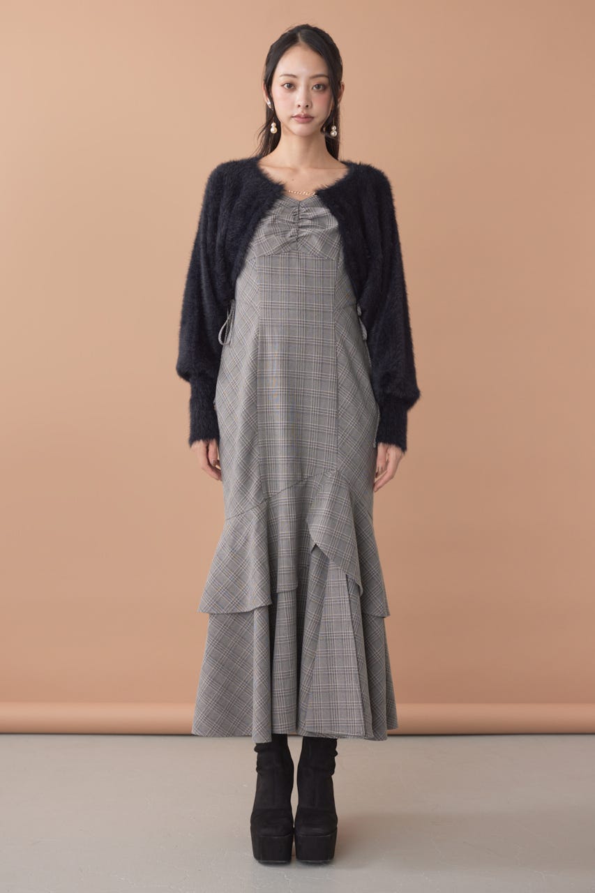【≠ME 鈴木瞳美さん着用】ニットボレロセットキャミワンピース M/BLK S