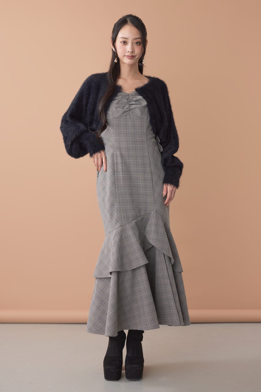 ニットボレロセットキャミワンピース M/BLK S