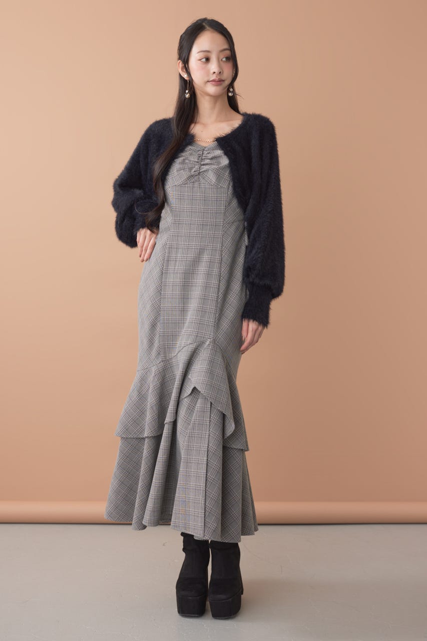 ニットボレロセットキャミワンピース M/BLK S