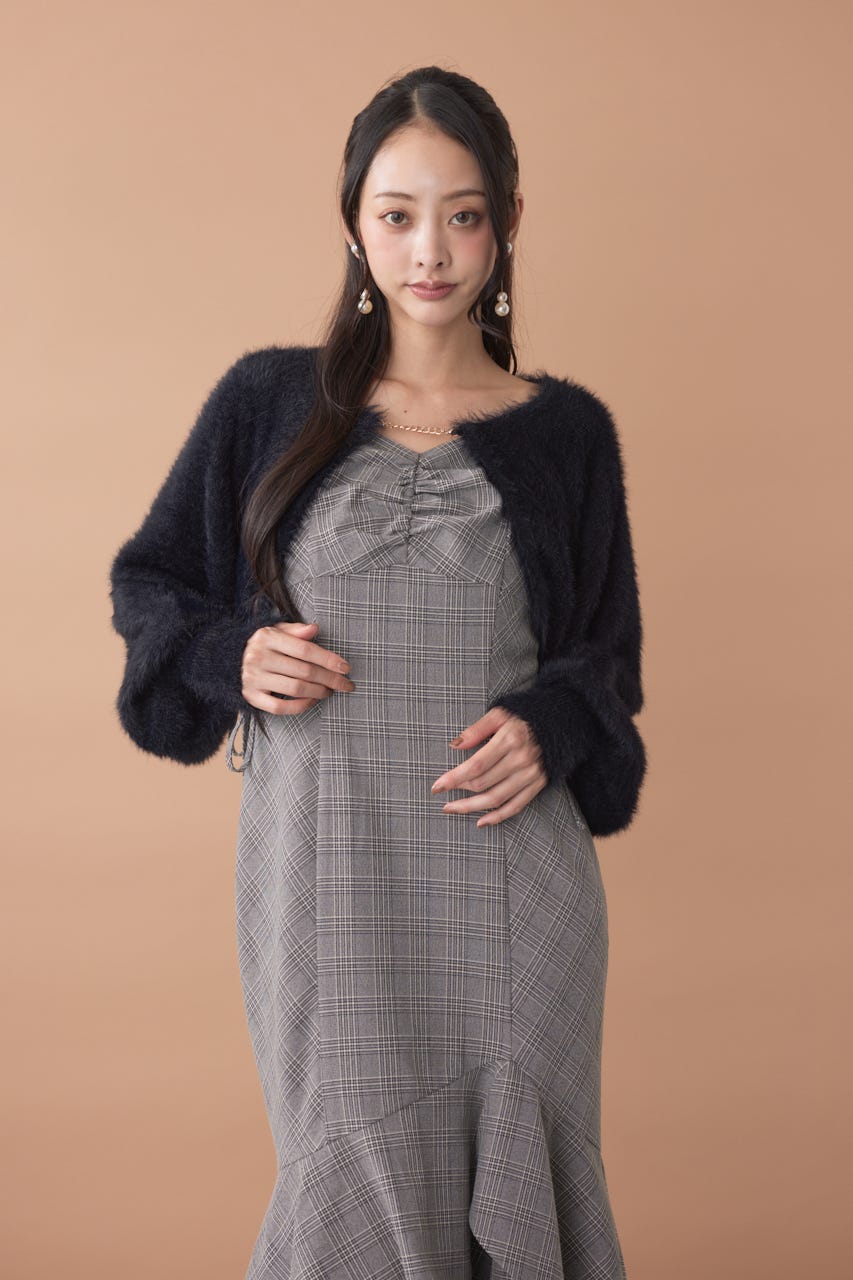 ニットボレロセットキャミワンピース M/BLK S