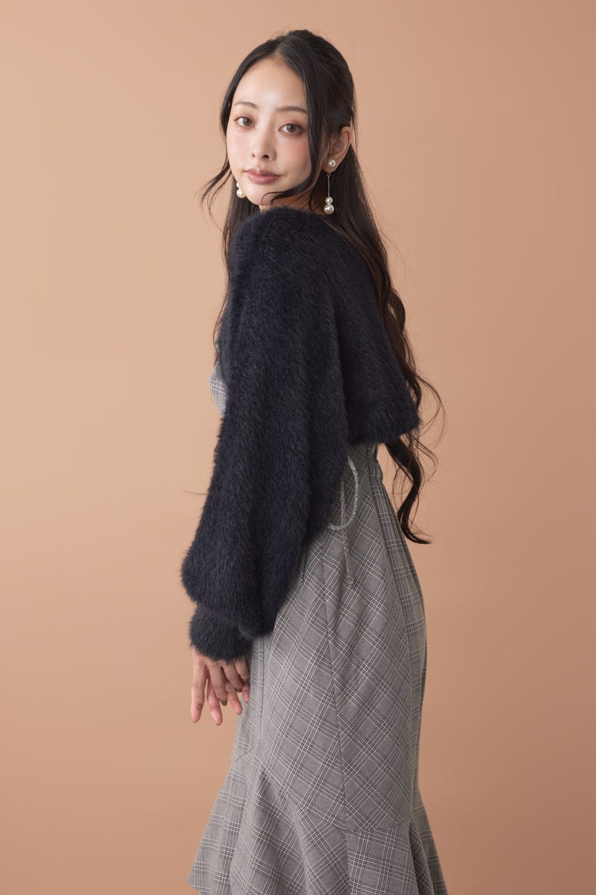 ニットボレロセットキャミワンピース M/BLK S