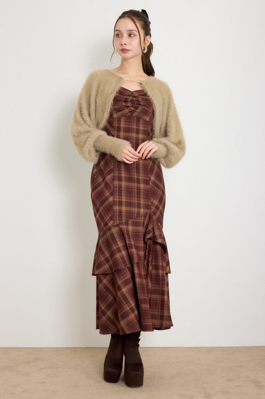 ニットボレロセットキャミワンピース M/RED M