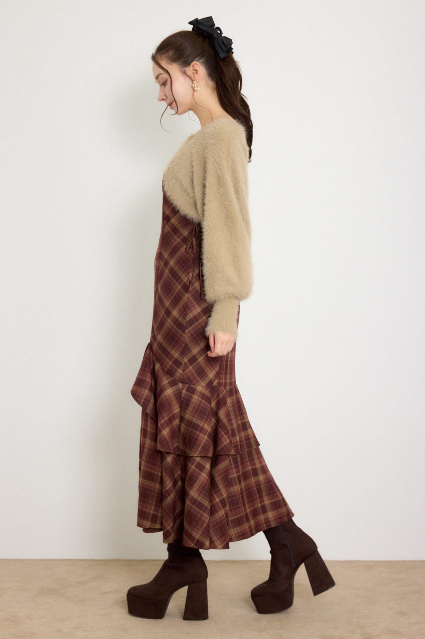 ニットボレロセットキャミワンピース M/RED M