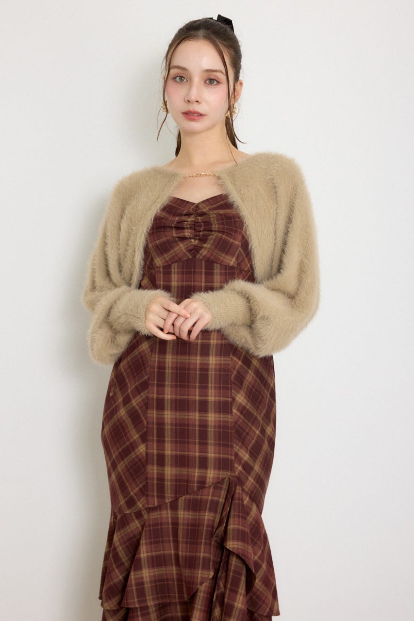 ニットボレロセットキャミワンピース M/RED M
