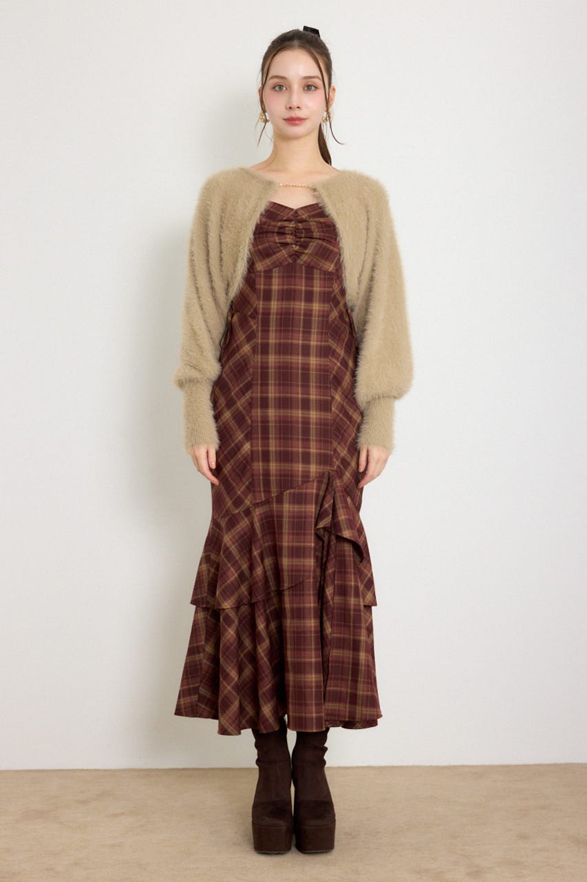 ニットボレロセットキャミワンピース M/RED M