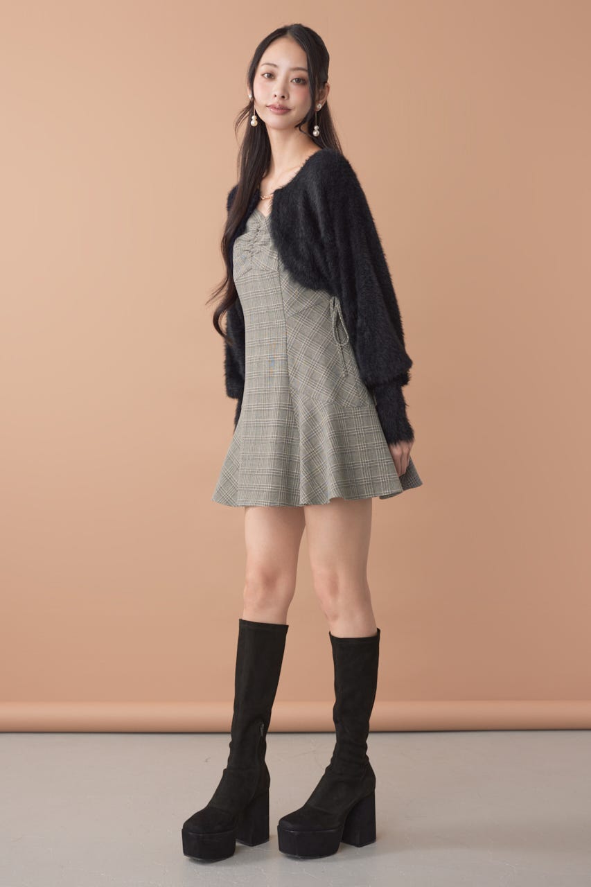 ニットボレロセットキャミミニワンピース M/BLK M