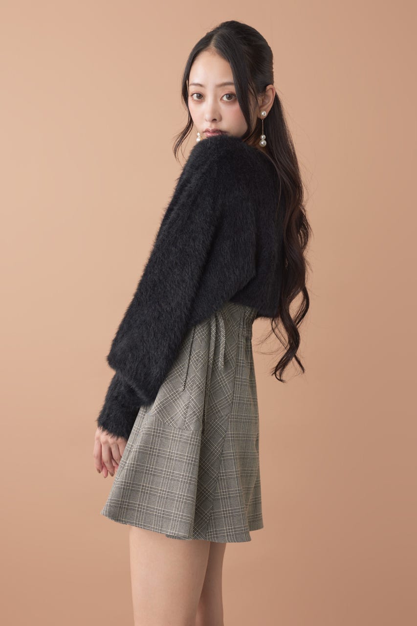 ニットボレロセットキャミミニワンピース M/BLK M