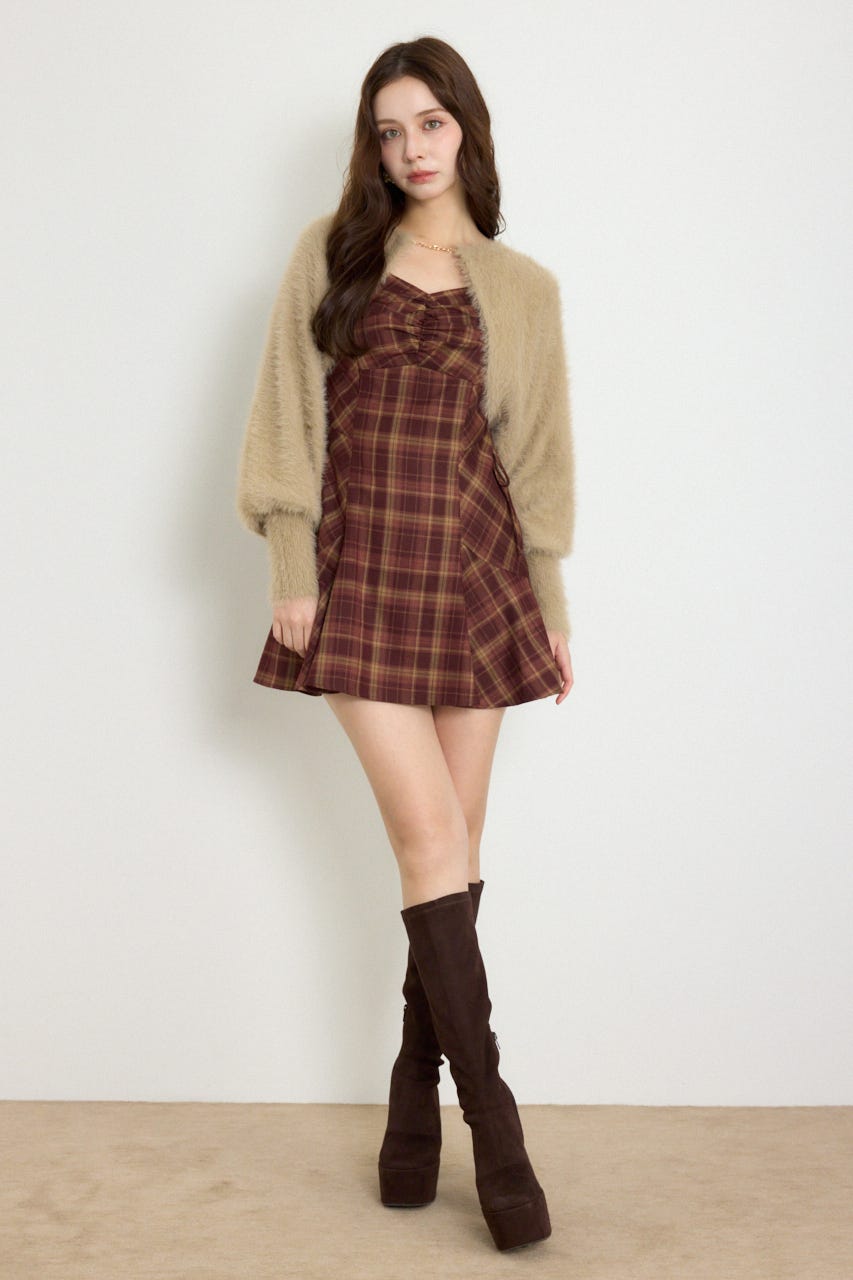 ニットボレロセットキャミミニワンピース M/RED M