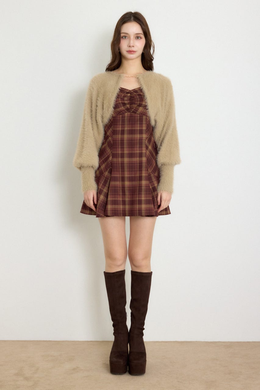 ニットボレロセットキャミミニワンピース M/RED M
