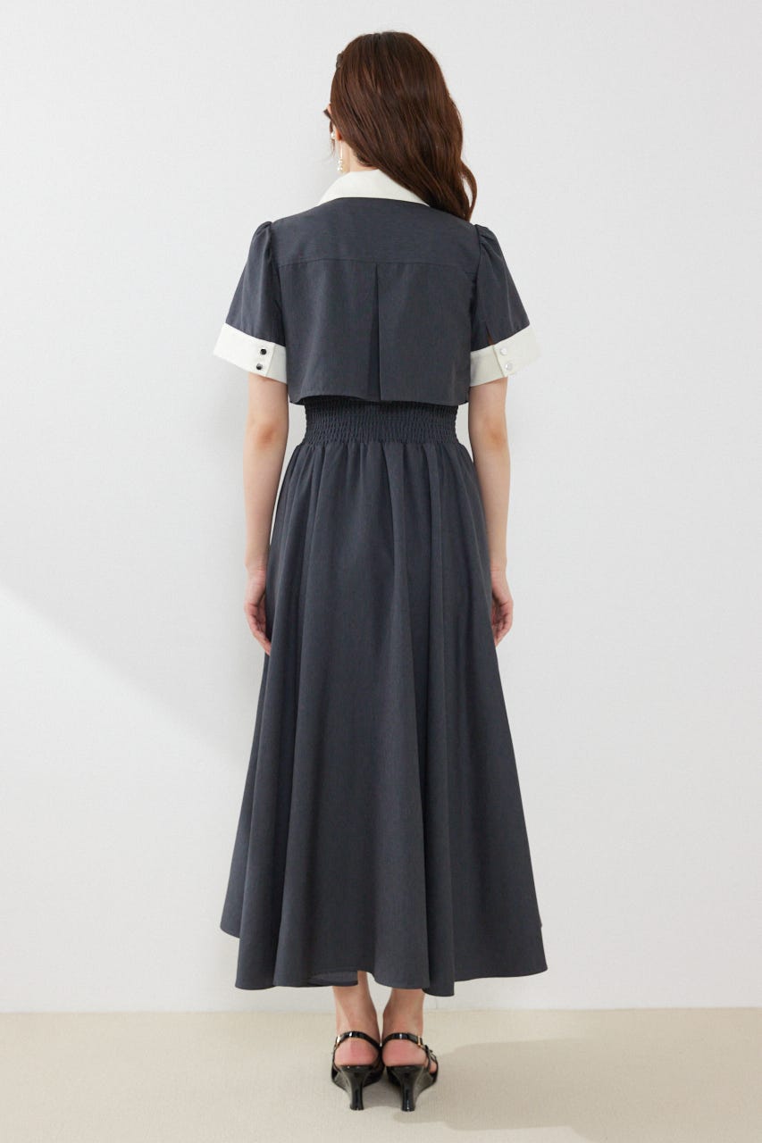 バストディティールフレアワンピース GRY S