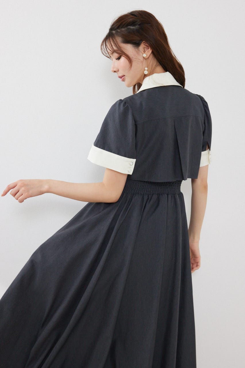 バストディティールフレアワンピース GRY S