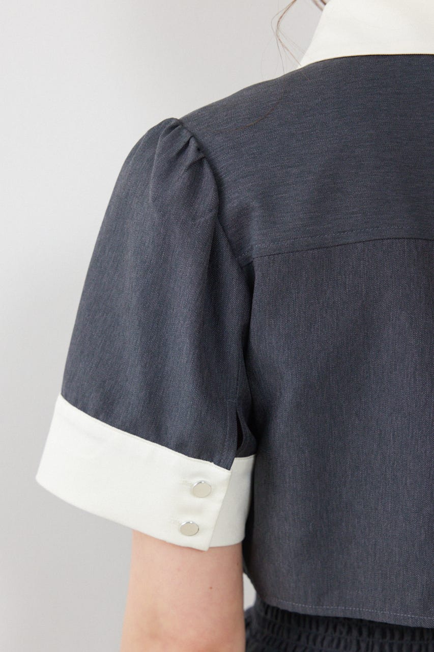 バストディティールフレアミニワンピース GRY M
