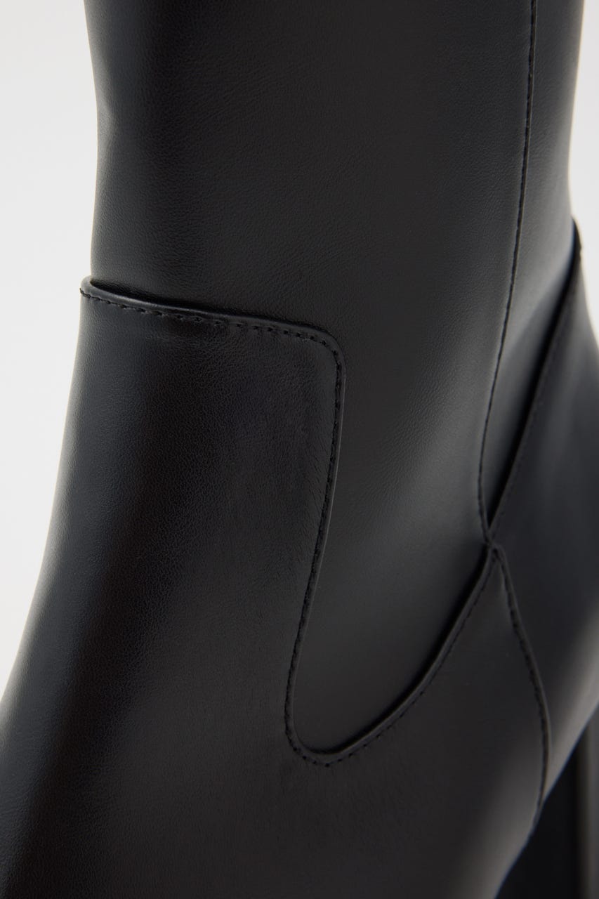 フェイクレザーフィットショートブーツ BLK M