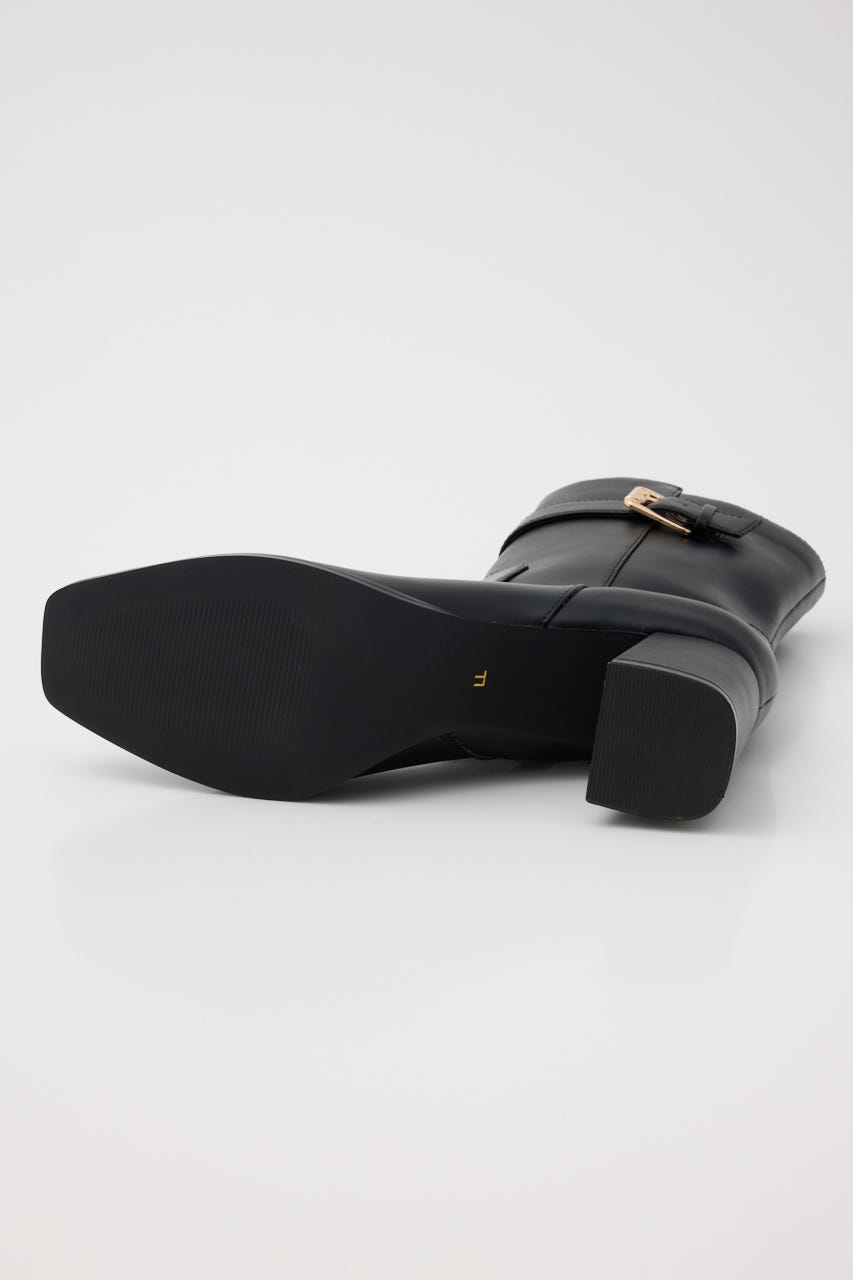 フェイクレザーフィットショートブーツ BLK M