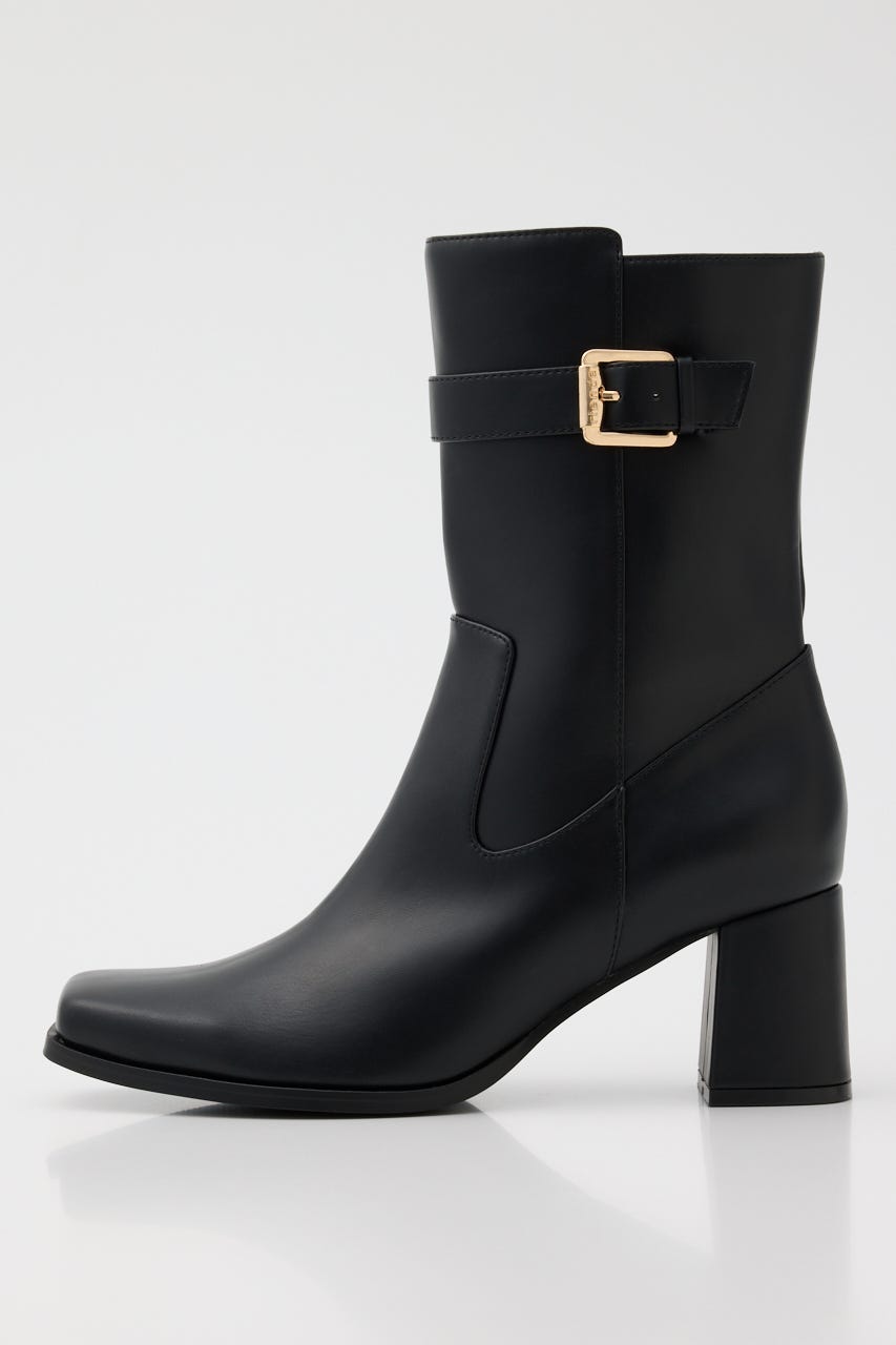 フェイクレザーフィットショートブーツ BLK M