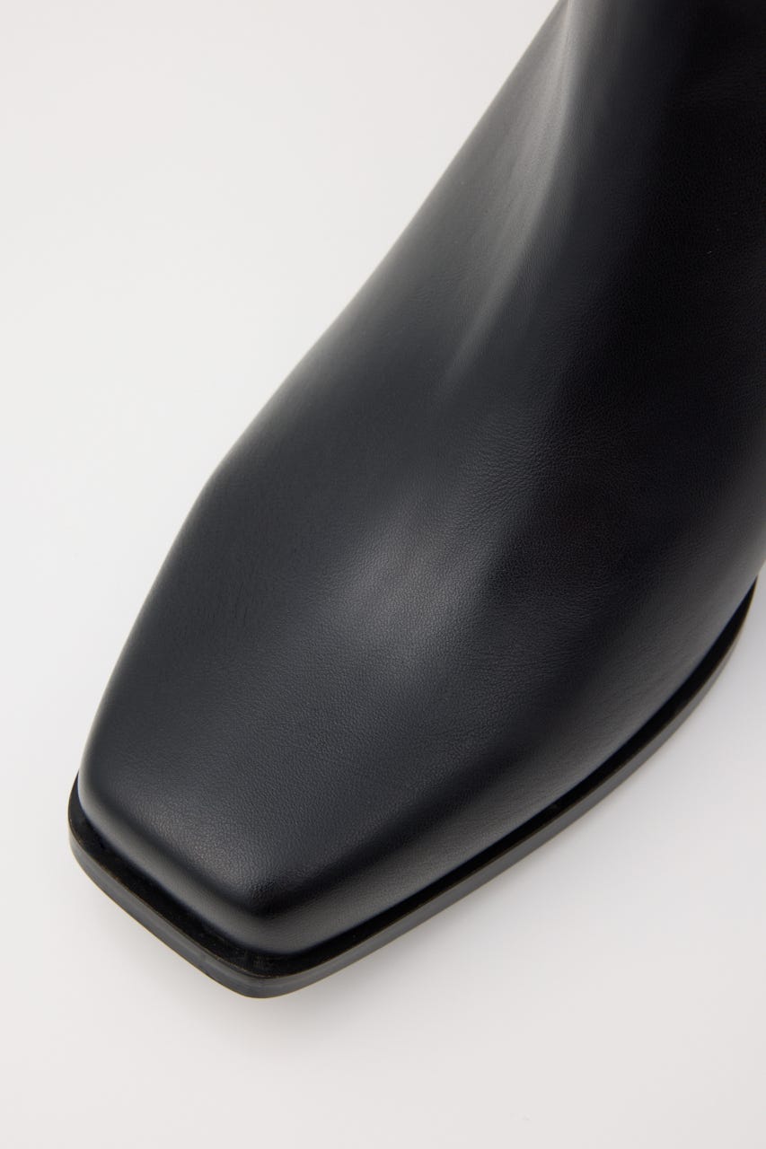フェイクレザーフィットショートブーツ BLK M