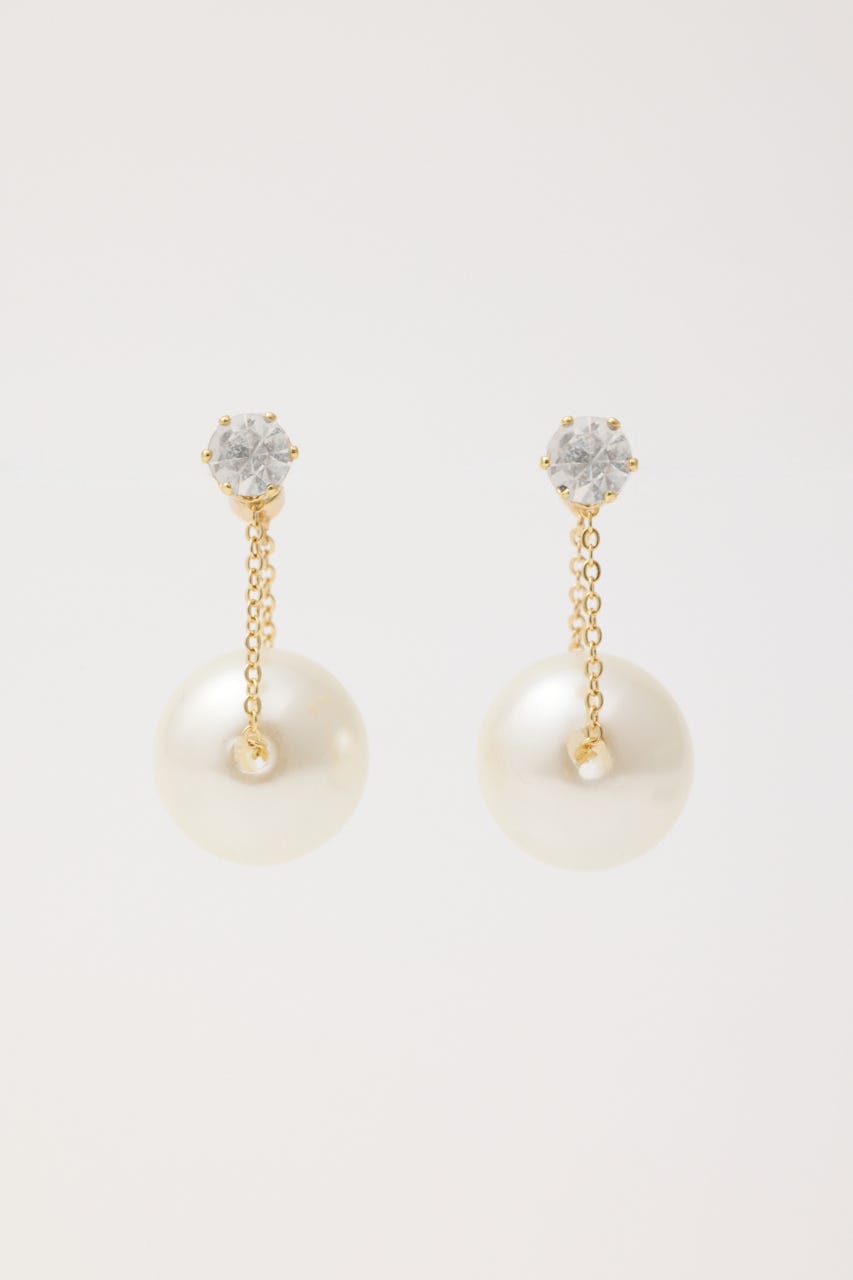 フェイクパールハンギングピアス GLD FREE