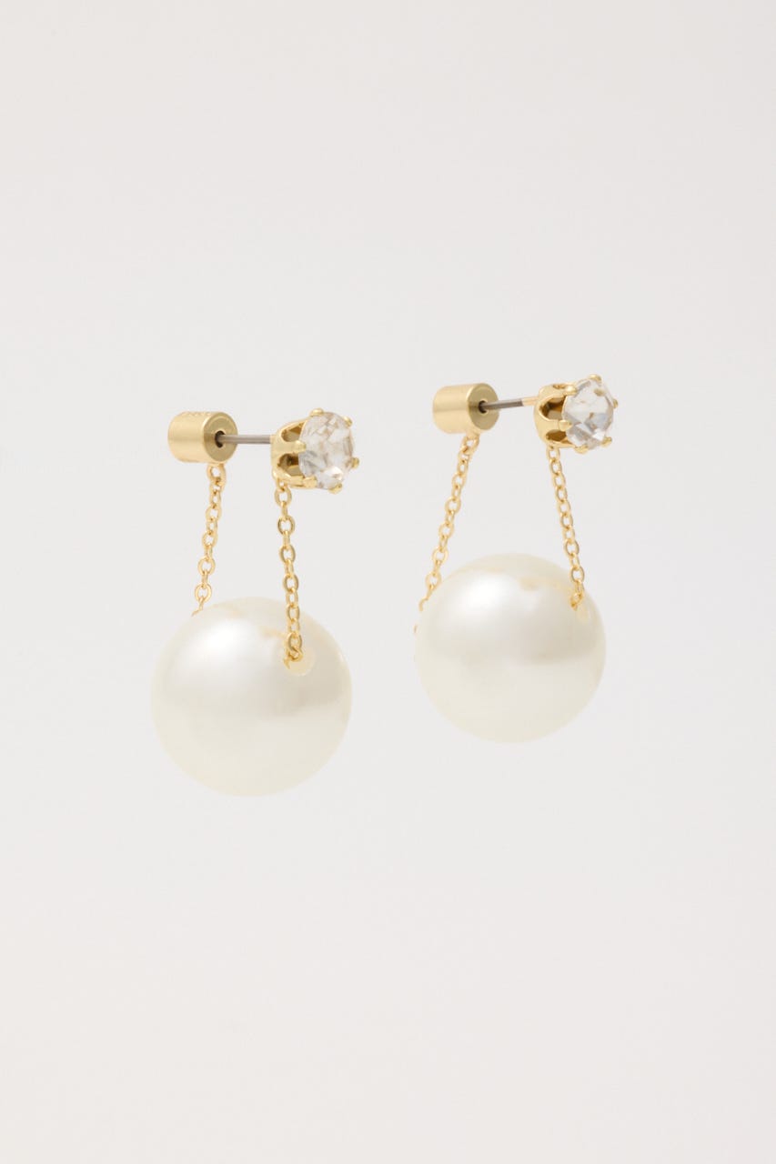 フェイクパールハンギングピアス GLD FREE