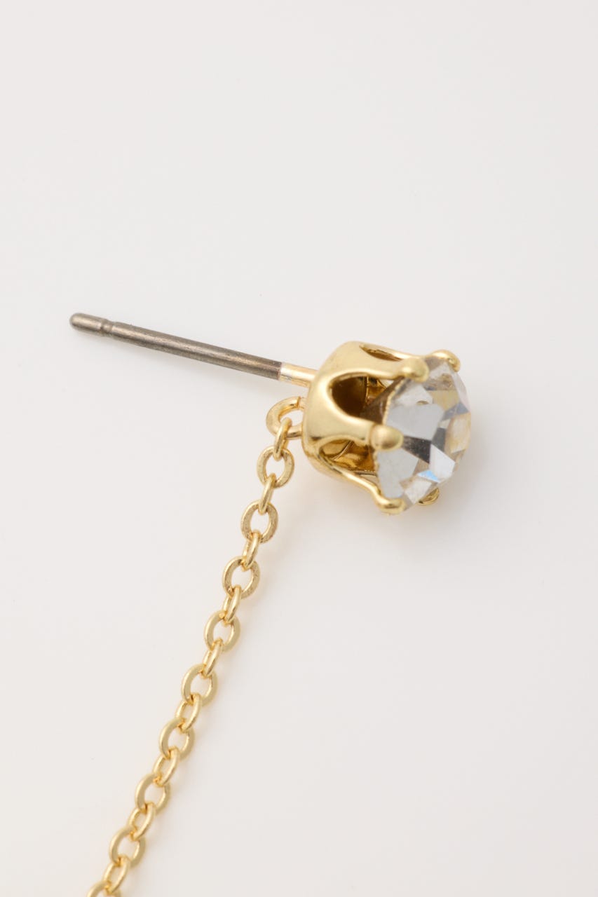 フェイクパールハンギングピアス GLD FREE