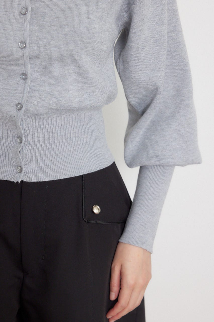 ウォッシャブルコンパクトニットカーディガントップス L/GRY FREE