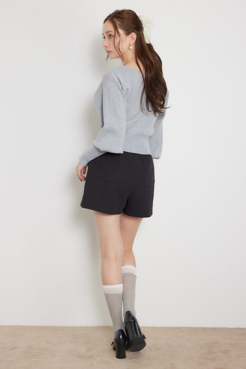ウォッシャブルコンパクトニットカーディガントップス L/GRY FREE